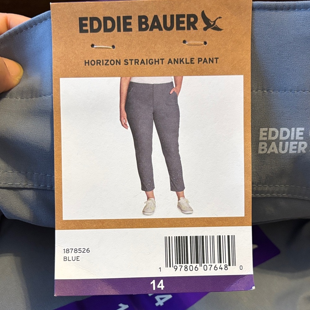 NWT Eddie Bauer blue Horizon ankle pants size 14